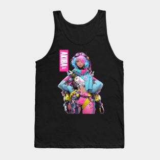 AKIBA DRIP - Bio Cybernetic Anime Waifu ワイフ 006 Navigator Girl | FUTURISTIC CYBER GIRL Tank Top